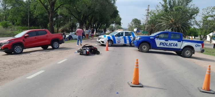 Accidente de tránsito en ruta 9 deja a un motociclista con lesiones leves